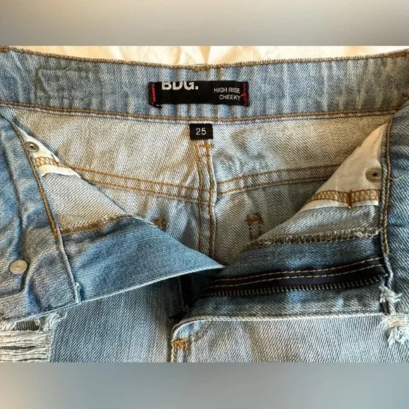 BDG High Rise Cheeky Distressed Denim Shorts - Picture 6 of 6